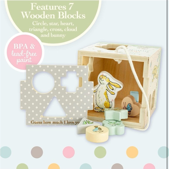 Kids Preferred Guess How Much I Love You Wooden Shape Sorter with Rope Handle - Picture 4 of 12